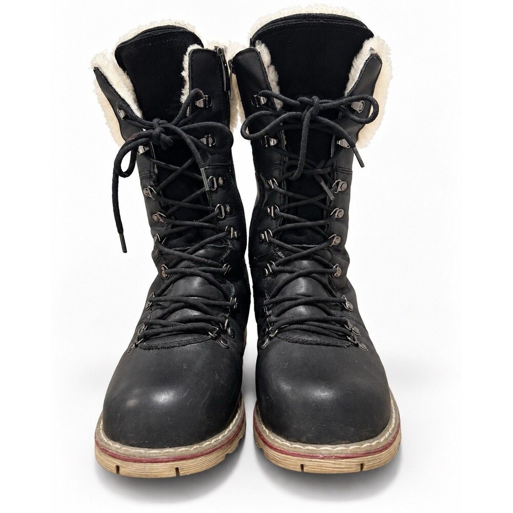 Royal Canadian Louise Waterproof Shearling Leather Snow Boots Women’s 8.5 Black - Picture 4 of 8